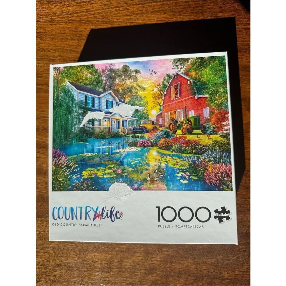 Buffalo Scenic Cottage & Pond Puzzle - Colorful Countryside